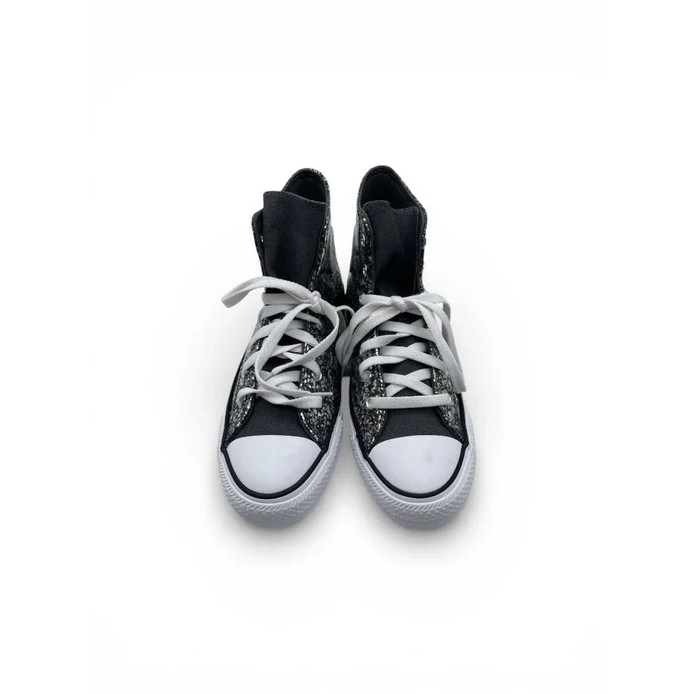 Kid's Converse Chuck Taylor All Star High Black Glitter Shoes Size 6 A09270C NIB
